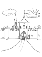 A coloring page of castle